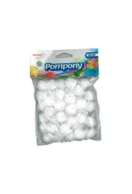 Pompony metaliczne białe