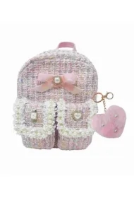 Plecaczek różowy z brelokiem