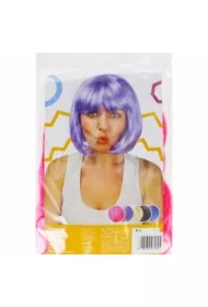 Ozdoba karnawałowa Peruka Bob różowa