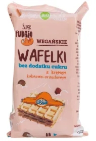 Wafelki z kremem kakaowo-orzechowym bez dodatku cukru