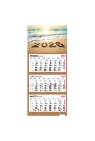 Kalendarz 2026 trójdzielny Plaża