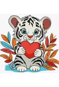 Malowanie po numerach - Cudowne tygrysiątko Kids 25x25cm
