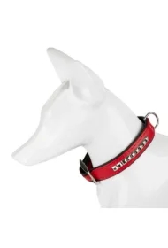 Obroża dla psa, wzór kostki, 16MM/35CM czerwona