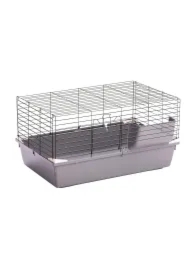 Klatka dla gryzoni i królika, CAVIA, szary, 75 x 47 x 43 cm