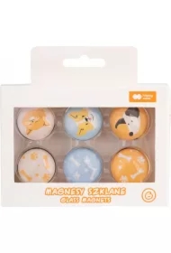 Magnesy szklane Cat&Dog 6 szt HAPPY COLOR