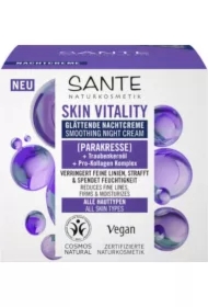 Krem do twarzy na noc wygładzający z parakresem, olejem z pestek winogron i kompleksem pro-kolagenowym eco