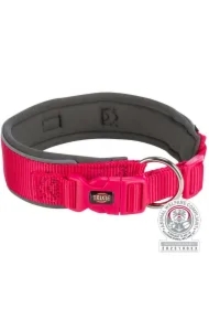 Premium, obroża, dla psa, fuksja/grafitowa, M&ndash;L: 40&ndash;48 cm/40 mm, taśma parciana, szeroka