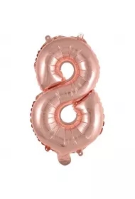 Balon foliowy mini cyfra 8 różowe złoto