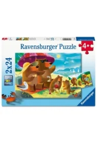 Puzzle dla dzieci 2x24 el. 2D Misie na wakacjach