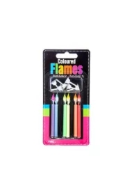 Świeczki urodzinowe - Kolorowe Płomienie - 6szt