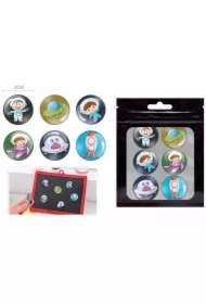 Magnesy kosmonauci 3cm 6 szt