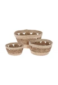 Zestaw koszy jutowych wzór koła