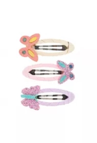 Spinki do włosów owinięte wstążką z brokatowymi motylami Xen
