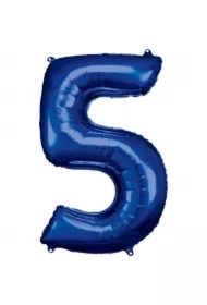 Balon foliowy cyfra 5 niebieska