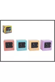 Skarbonka sejf 9x9cm 4-kolory