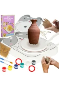 Koło garncarskie zestaw kreatywny glina farby piesek szary