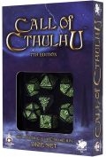 Komplet Kości "Zew Cthulhu" 7th Edition. Czarno.zielony