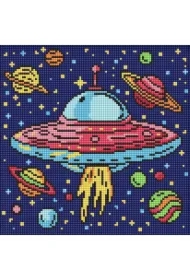 Diamentowa mozaika Kids - Kosmiczna podróż 30x30cm