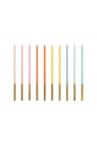 Świeczki urodzinowe gładkie mix 14cm 10 szt