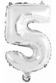 Balon foliowy mini cyfra 5 srebrna