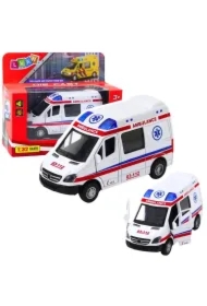 Karetka ambulans metalowy z napędem Pull Back