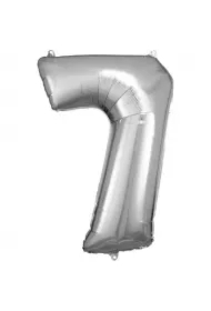 Balon foliowy cyfra 7 srebrna