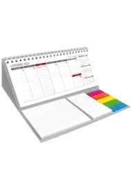 Kalendarz 2026 z notesem tygodniowy spiralowany szary