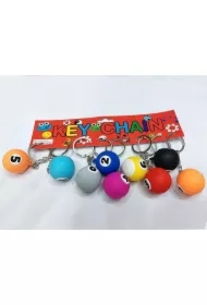 Brelok silikonowy kula bilardowa (12 szt)