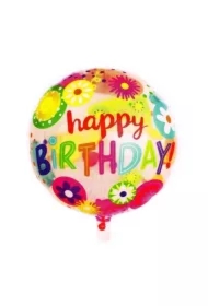 Balon foliowy okragły 46cm Kwiatki
