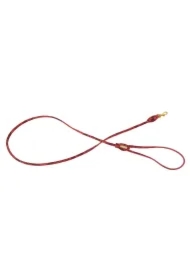 Smycz dla psa okrągła, Serpente, czerwona, skórzana mosiądz, 6mm/120cm