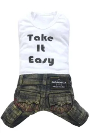 Komplet jeans z t-shirtem, biały, SD-S 23-25cm/36-38cm