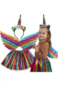 Kostium strój karnawałowy przebranie jednorożec spódnica opaska multikolor