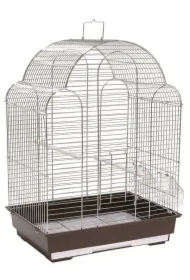 Klatka dla ptaków 42 x 30 x 57 cm srebrno/brązowa