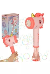 Pistolet na bańki mydlane maszyna do baniek jednorożec różdżka światło dźwięk