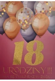 Karnet Urodziny 18 damskie