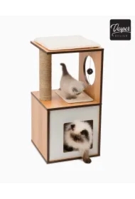 Drapak Vesper V-Box , orzech włoski, S, 37 x 37 x 72.5 cm