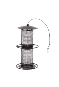Karmnik dla ptaków, metalowy, wiszący podwójny 8 x 18 x 35, 5 cm