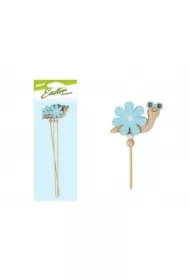 Ślimak na patyku kwiatek niebieski 28cm 3 szt