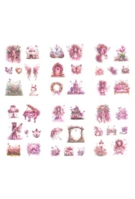 Naklejki połyskujące PET - Wróżki pink 6ark