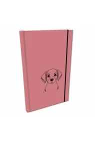 Notes A5 z gumką gładki Soft Touch Pies brudny róz