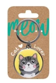Brelok dla kociarzy - szary kot