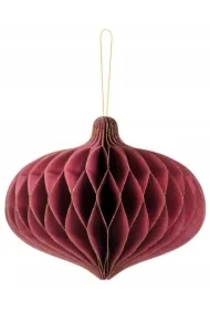 Bombka papierowa - Owal bordowa