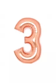 Balon foliowy cyfra 3 różowe złoto