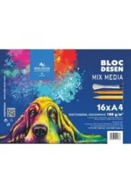 Szkicownik Mix Media A4 16 ark. Pies niebieski