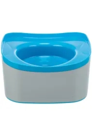 Miska podróżna, ciemnoszara/petrol, plastik, 21 x 11 x 21 cm, zapobiegająca rozlewaniu