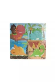 Puzzle drewniane 4w1 Dinozaury
