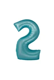 Balon foliowy Smart Cyfra 1 jasna niebieska matowa