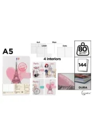 Notatnik A5/144K magnes Paris MIX