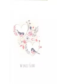 Karnet Ślub DL S42 - Ślub Ptaszki w sercu
