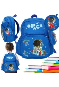 Plecak dla przedszkolaka szkolny dziecięcy astronauta 30x14x23cm niebieski